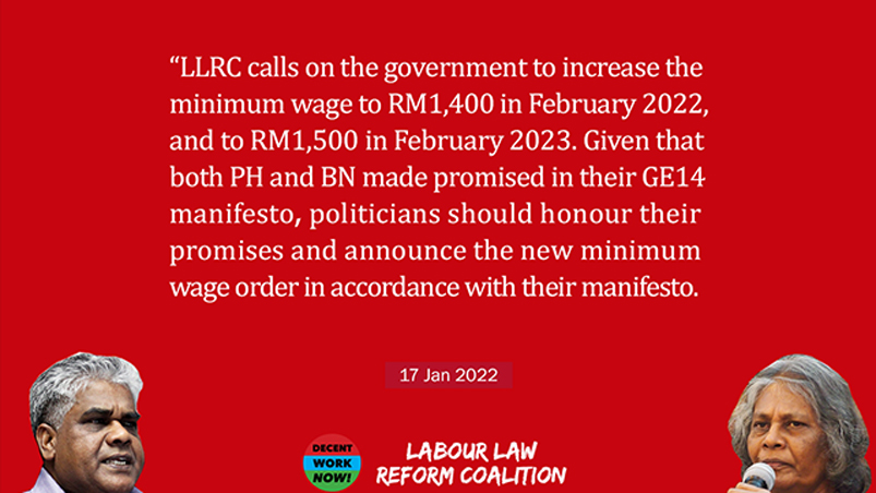 LLRC calls on the government honours “wage contract” signed with workers in the GE14